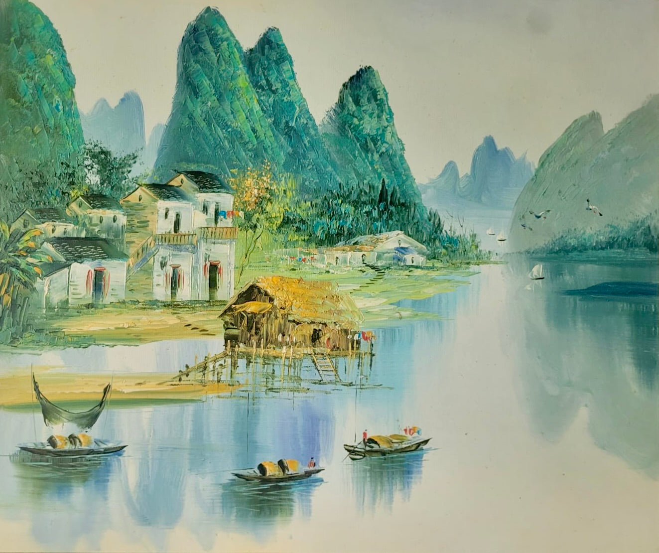 Tranquil River Village – Guilin Karst Landscape