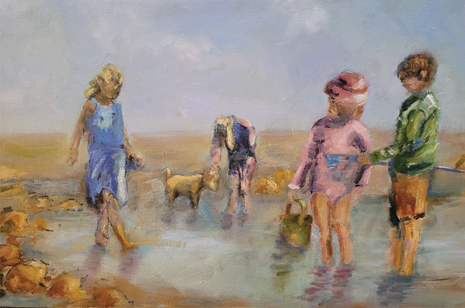 All in a Days Fun at the Beach. – Original Painting by Di Lamble – Fine Arts 4ALL