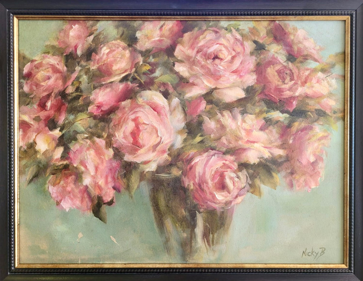 Pink Roses in Vase