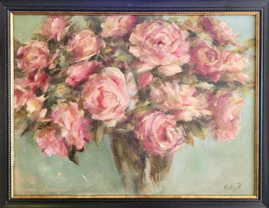 Pink Roses in Vase