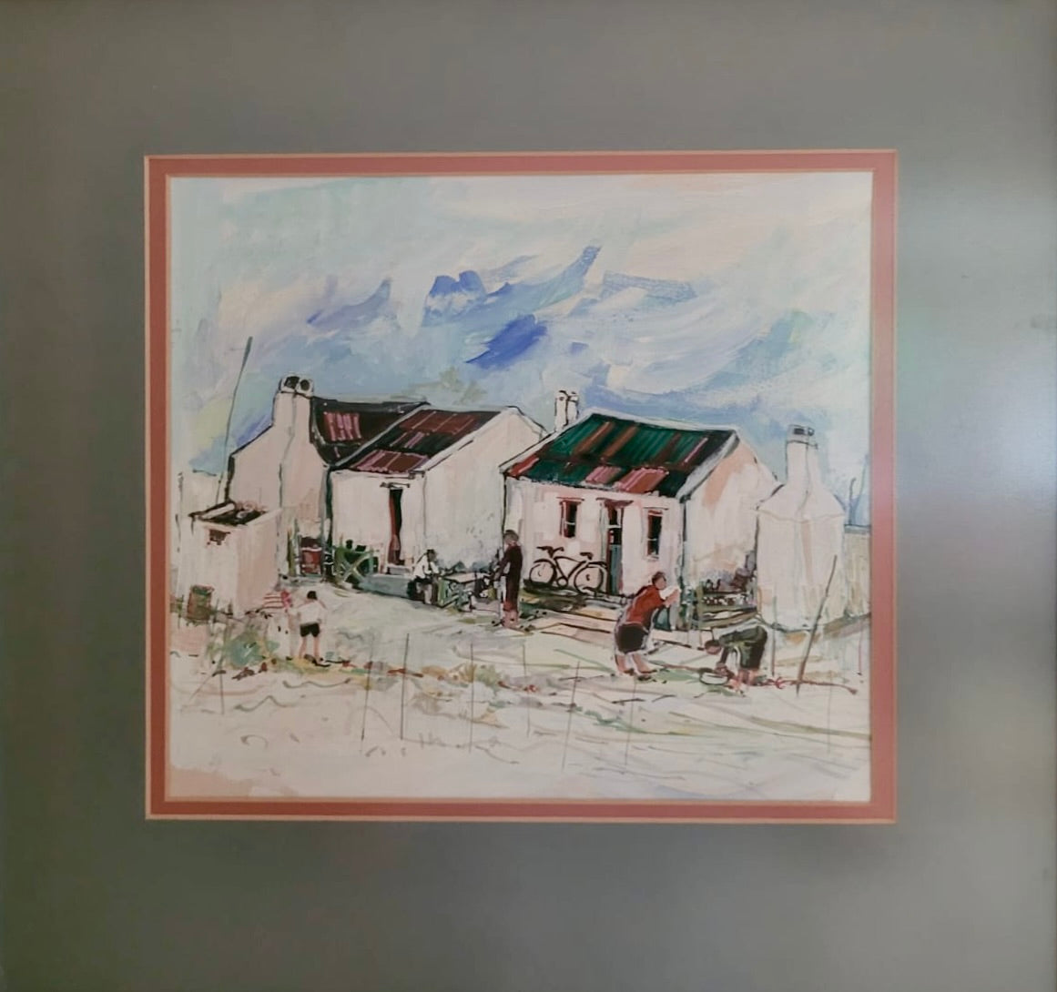 Village Gathering - Charming Watercolour Rural Scene