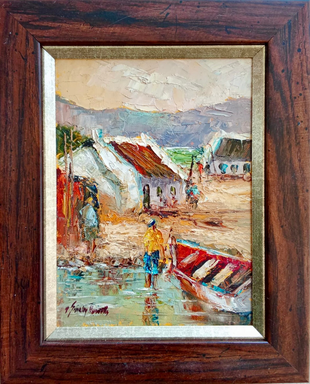 Harbour Reflections - Vibrant Coastal Boat Scene