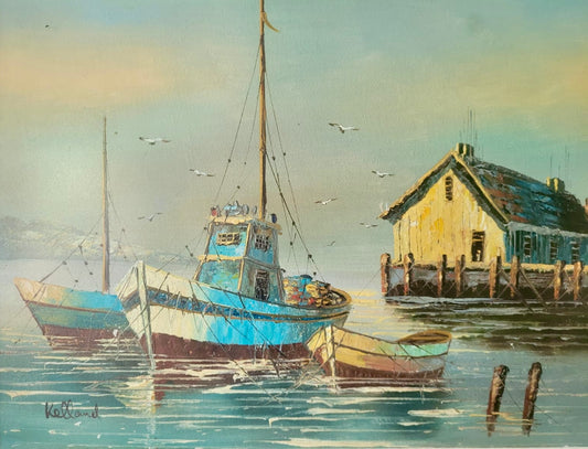 Harbor Serenity – Fishing Boats at Dock