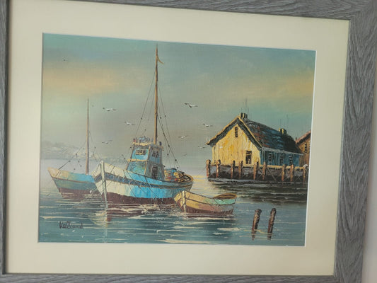 Harbor Serenity – Fishing Boats at Dock
