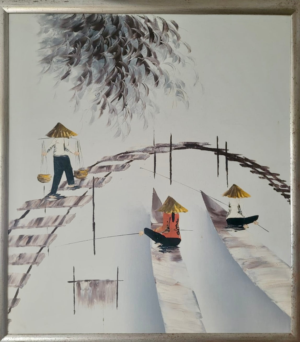 Village Life on the River – Conical Hats & Willow